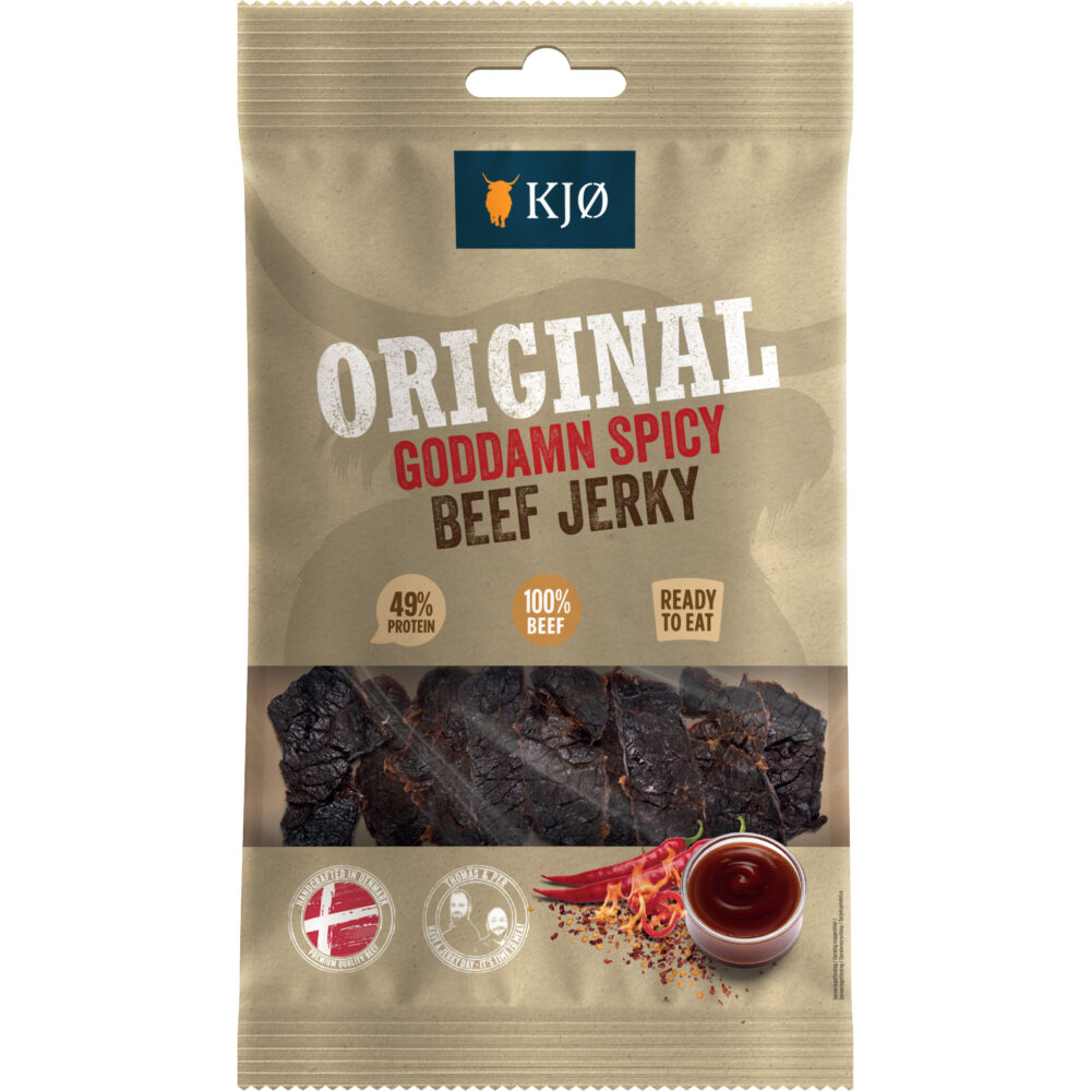 KJOe-GODDAMNSPICY-FRONT-25g-MOCKUP-2026_whitespace ORIGINAL Goddamn Spicy Beef Jerky 60g